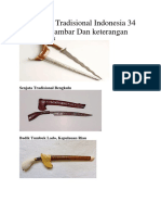 35 Senjata Tradisional Indonesia 34 Provinsi Gambar Dan Keterangan