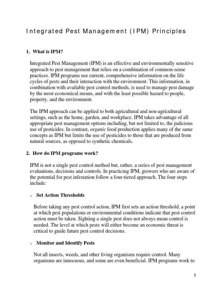 IPM Principles for Effective Pest Management | PDF | Pest Control ...