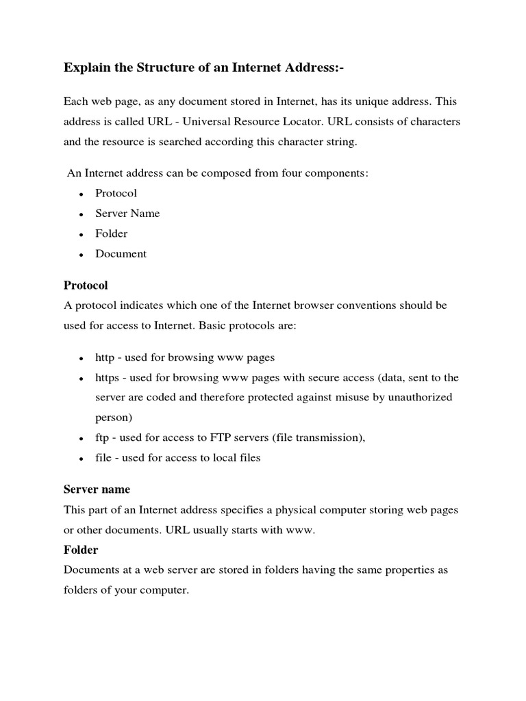 Internet Address & Protocol Guide | PDF | File Transfer Protocol ...
