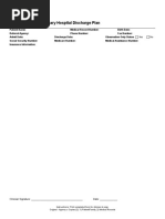 Multi Disciplinary Hosp Discharge Plan