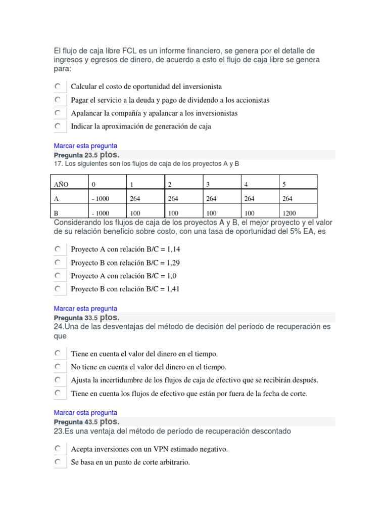 Diagrama de Flujo de Caja Libre | PDF | Valor presente neto | Ciencias ...