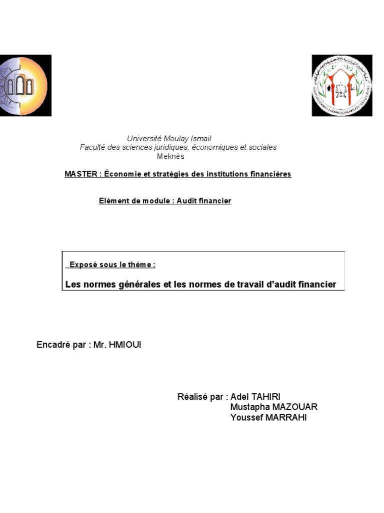 Normes de l'Audit Financier | PDF | Audit financier | Audit