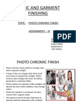Fabric and Garment Finishing: Topic - Photo Chromic Finish Assignment - Iv