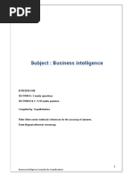 Subject: Business Intelligence