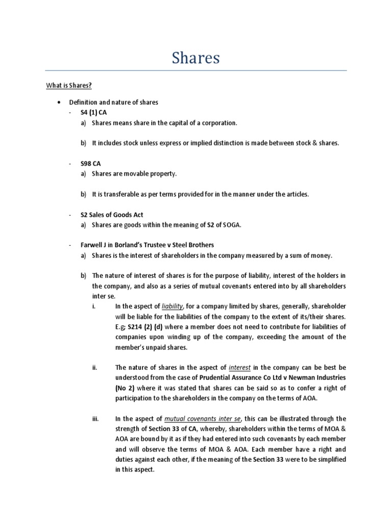 Understanding Shares and Their Rights | PDF | Preferred Stock | Dividend