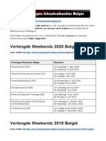 Verlengde Weekends Belgie - Exacte Datums Op Kalender