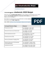 Verlengde Weekends 2020 Belgie - Exacte Datums Op Kalender