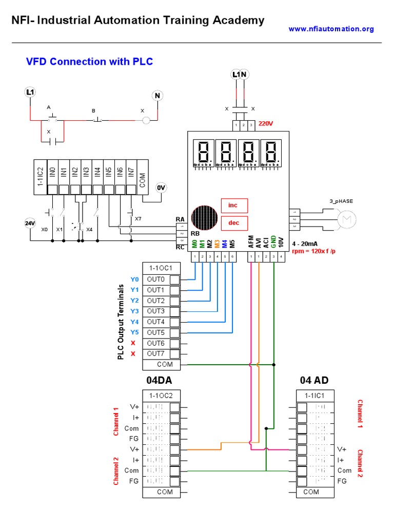 VFD Wiring and PLC Connection Guide | PDF