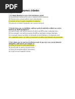 Questões Exame cidades