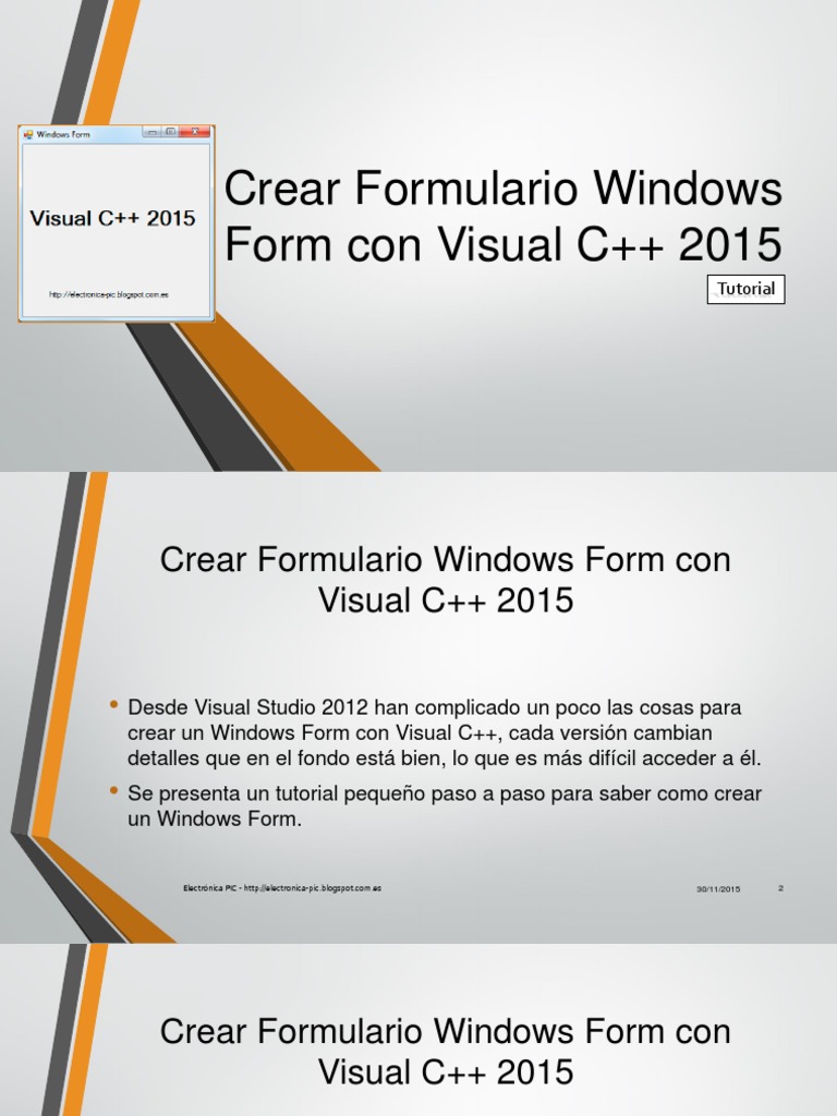 Crear Windows Form en Visual C++ 2015 | PDF | Microsoft Visual Studio ...