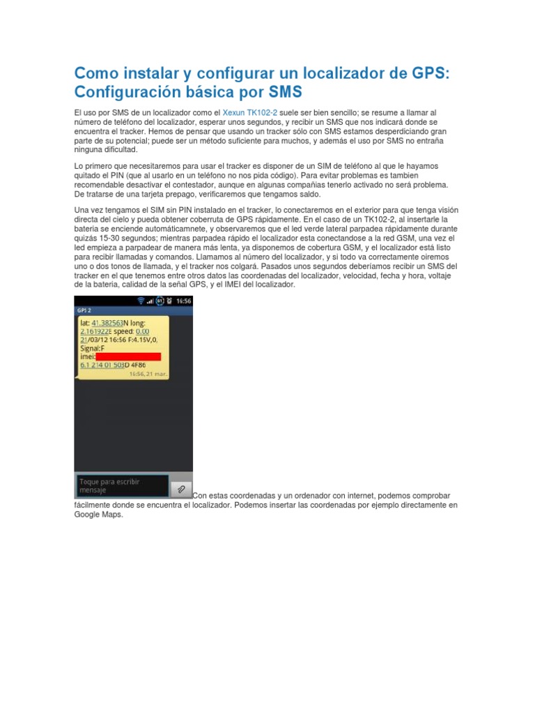 Como Instalar y Configurar Un Localizador de GPS PDF Contraseña Gsm