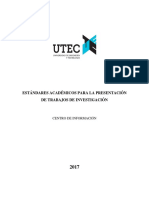 Estándares Académicos para La Presentación de Trabajos de Investigación PDF