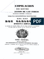 Recopilacion de Leyes de Los Reinos de Indias Mandadas Imprimir y Publicar Por La Magestad Catolica Don Carlos II Tomos 1 e 2 PDF