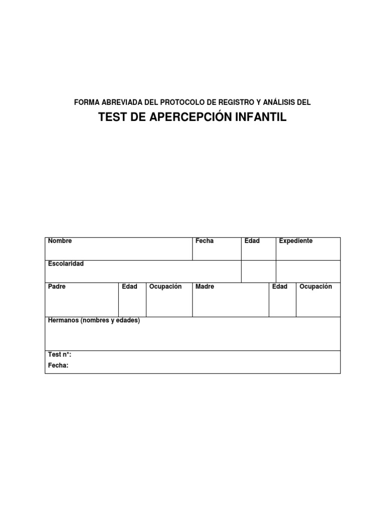 Protocolo de Análisis del Test CAT-H | PDF | Ciencias del ...