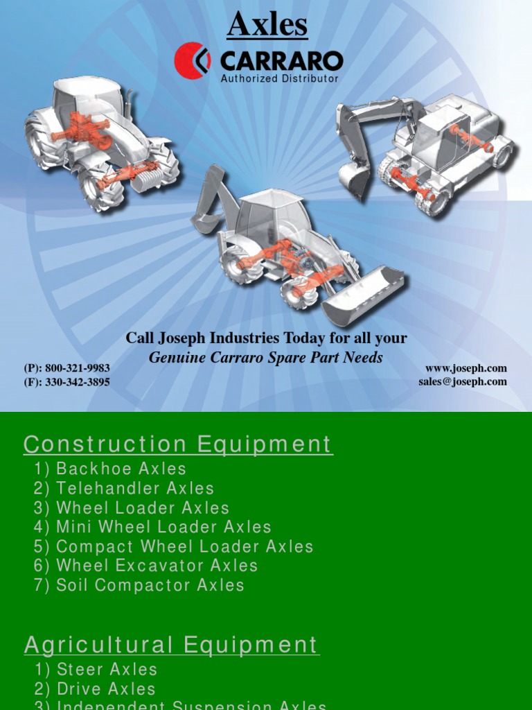 Carraro Axles for Construction Equipment | PDF | Axle | Loader