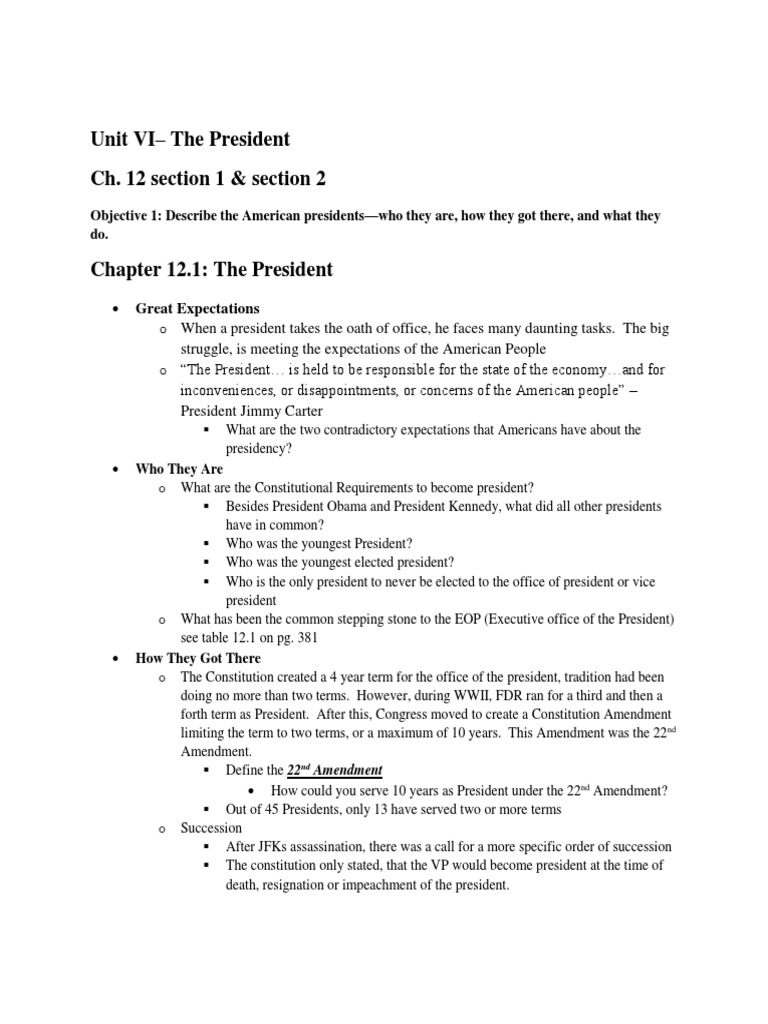 Understanding the U.S. Presidency | PDF | Presidents Of The United ...