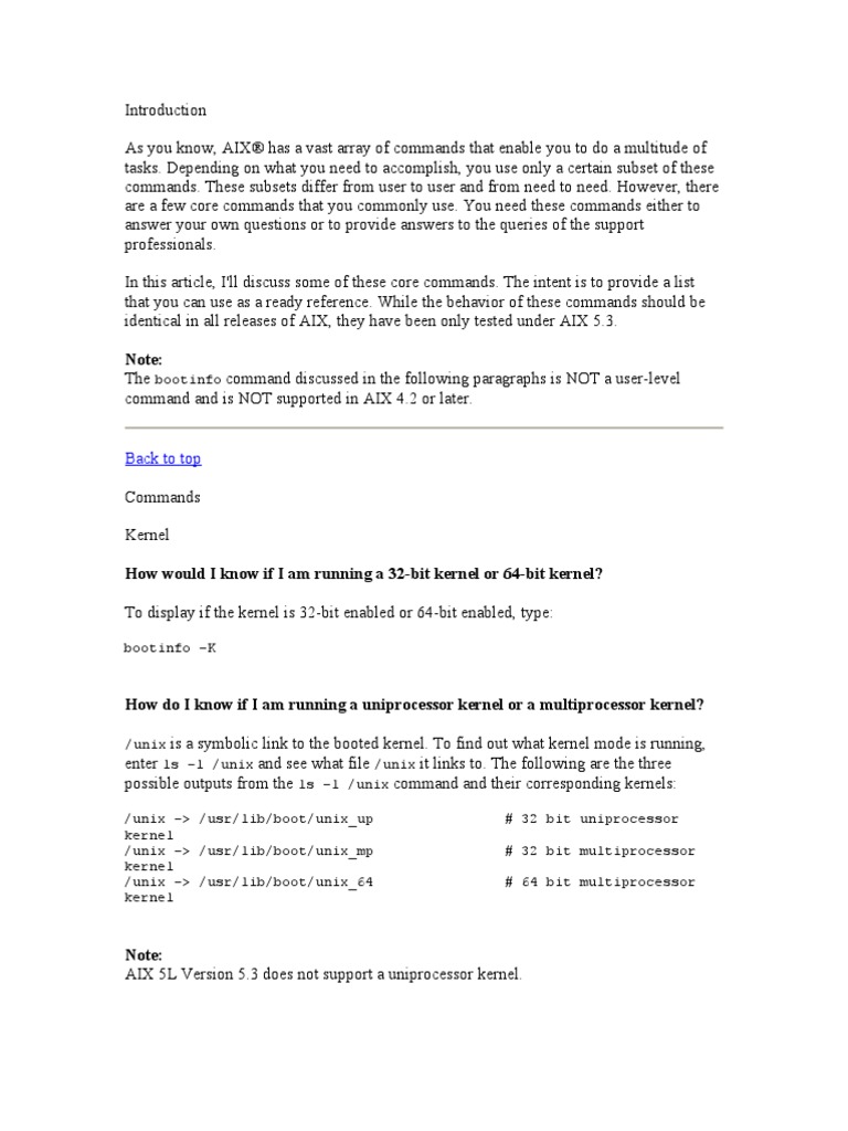 Introduction To Aix | PDF | 64 Bit Computing | Kernel (Operating System)