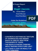 Project Report on Light Weight Concrete