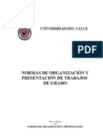 Normas de Presentación de Trabajos de Grado 2017