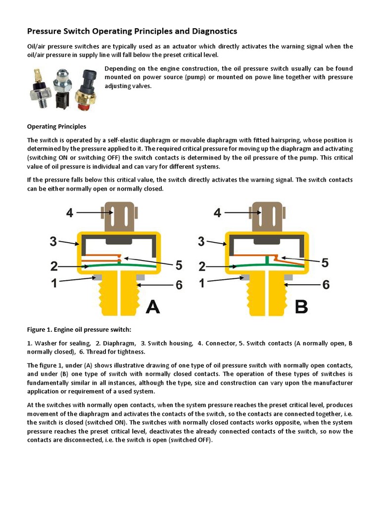 Pressure Switch Operating Principles And Diagnostics Pdf Switch Pump