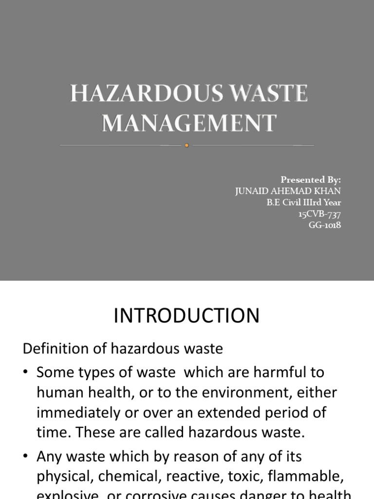 Hazardous Waste Management Guide | PDF | Hazardous Waste | Waste Management