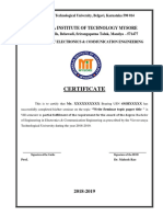 VTU Belgavi Certificate for Seminar on "Write Seminar topic paper title