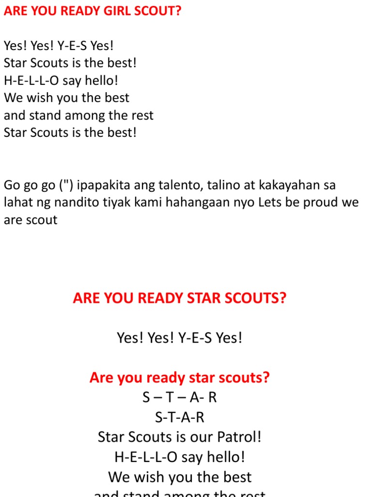 Star Scouts Yell and Cheer Ideas | PDF