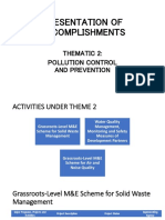 Presentation of Accomplishments: Thematic 2: Pollution Control and Prevention