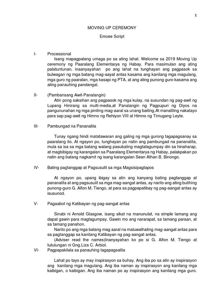 Moving Up Script | PDF