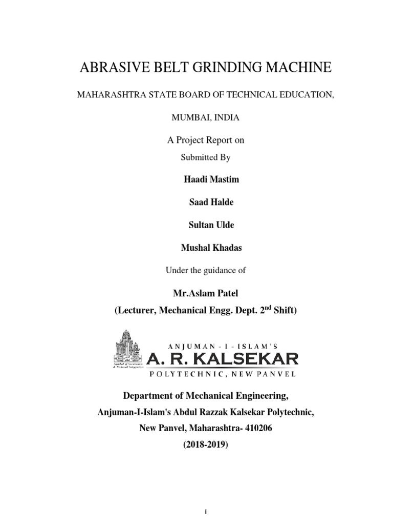 Abrasive Belt Grinder PDF Abrasive Grinding (Abrasive Cutting)