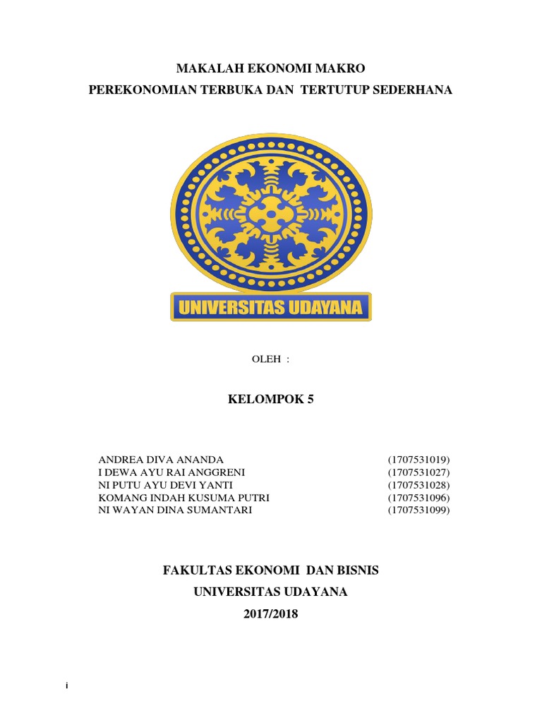 Makalah Ekonomi Makro Perekonomian Terbuka Dan Tertutup Sederhana
