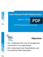 Cost-Volume-Profit Relationships: Week 2 - Chapter 4 1074F Managerial Accounting