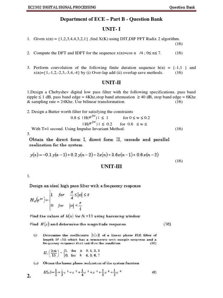 Designing Digital Filters and Analyzing Effects of Quantization A