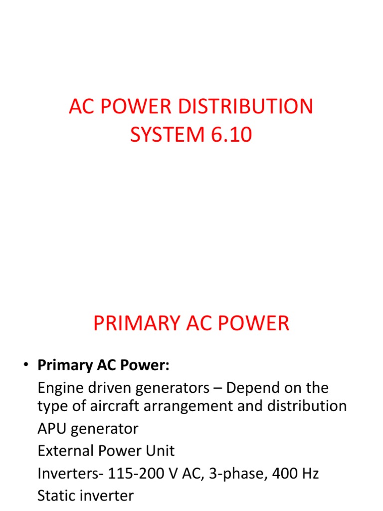Ac Power Distribution System 6.10 | PDF | Relay | Electric Generator