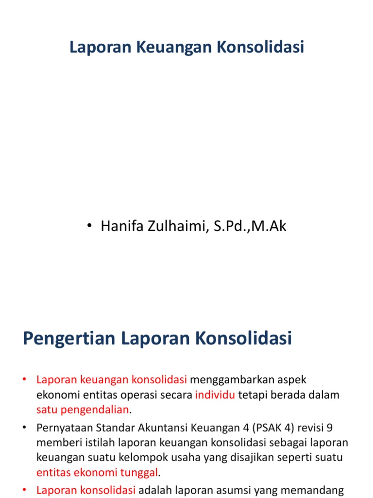 1 Laporan Keuangan Konsolidasi Ppt