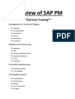 Overview of SAP PM: End User Training