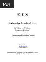 Engineering Equation Solver: For Microsoft Windows Operating Systems