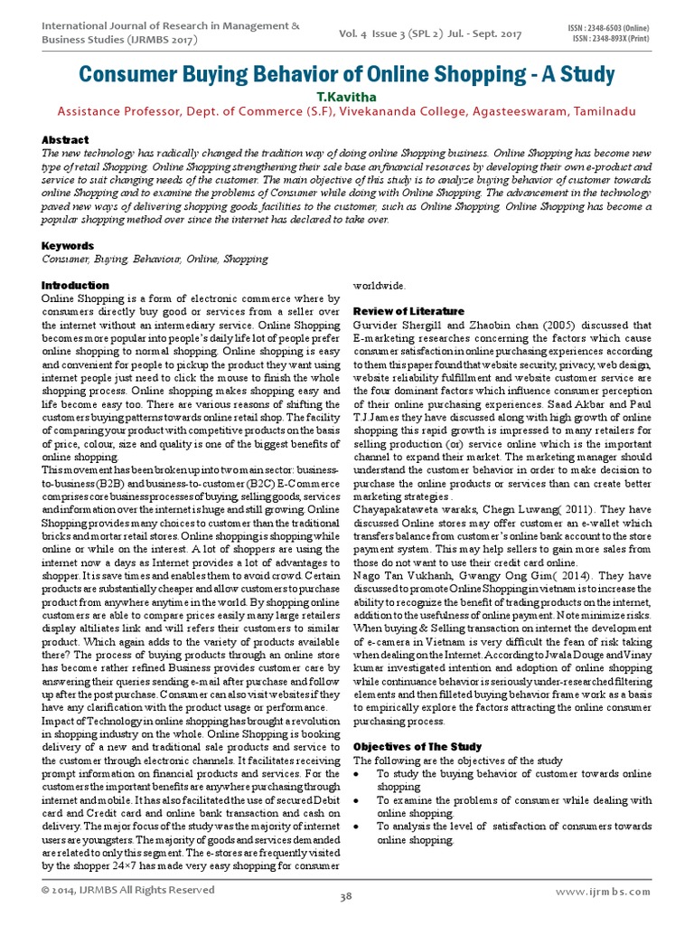 Consumer Buying Behavior of Online Shopping | PDF | Online Shopping ...