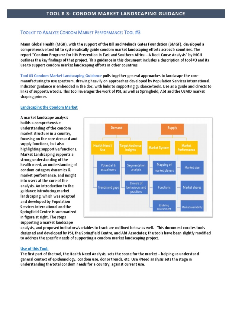 Tool3 Condom Market Landscaping Guidance PDF Target Audience