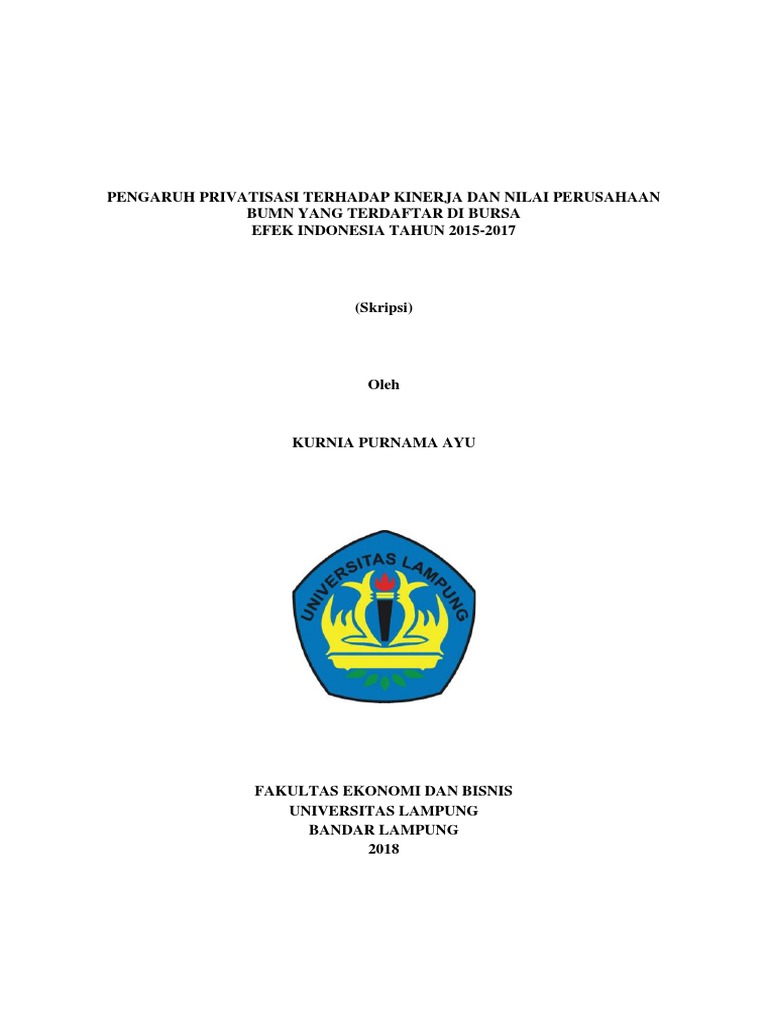 Skripsi Nilai Perusahaan 2018 Pejuang Skripsi