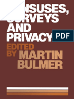 Martin Bulmer Eds. Censuses Surveys and Privacy Macmillan Education UK 1979 PDF