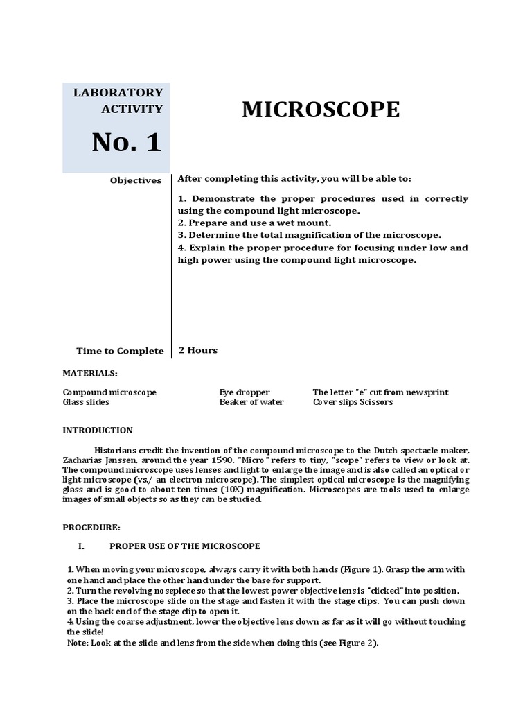 Bio 1 | PDF | Microscope | Laboratory Equipment