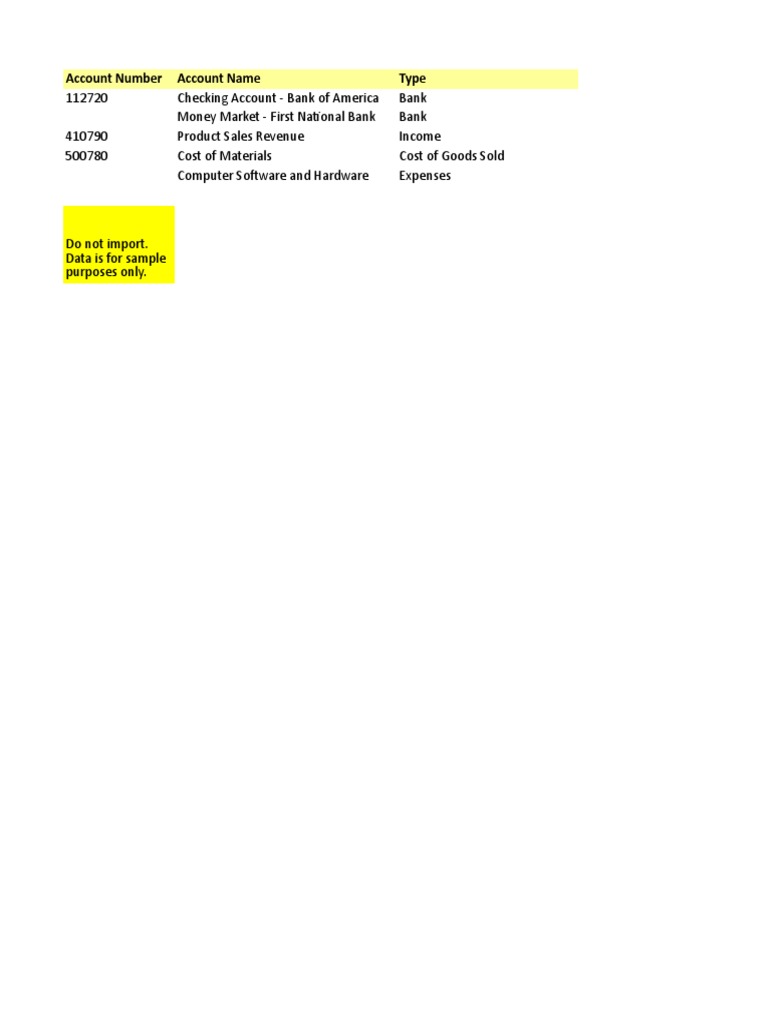 QuickBooks Online COA Sample File1 PDF