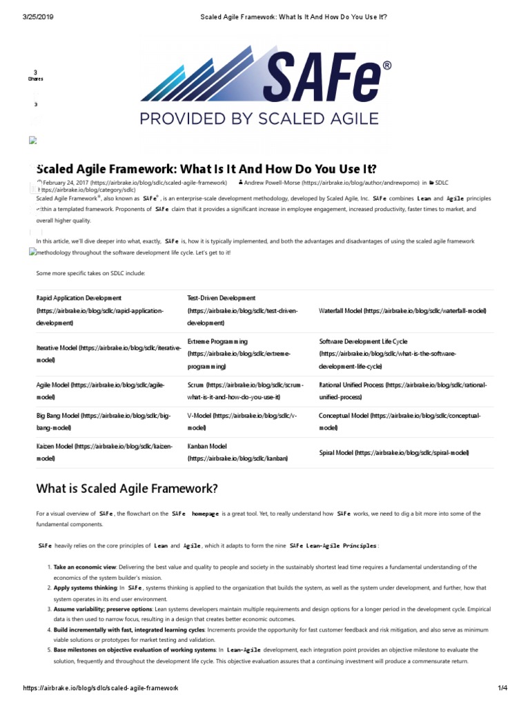 Scaled Agile Framework - What Is It and How Do You Use It | PDF | Agile