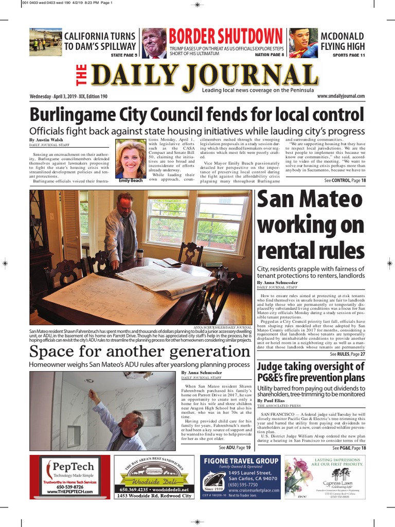 San Mateo Daily Journal 04-03-19 Edition | PDF | Flood | Nature