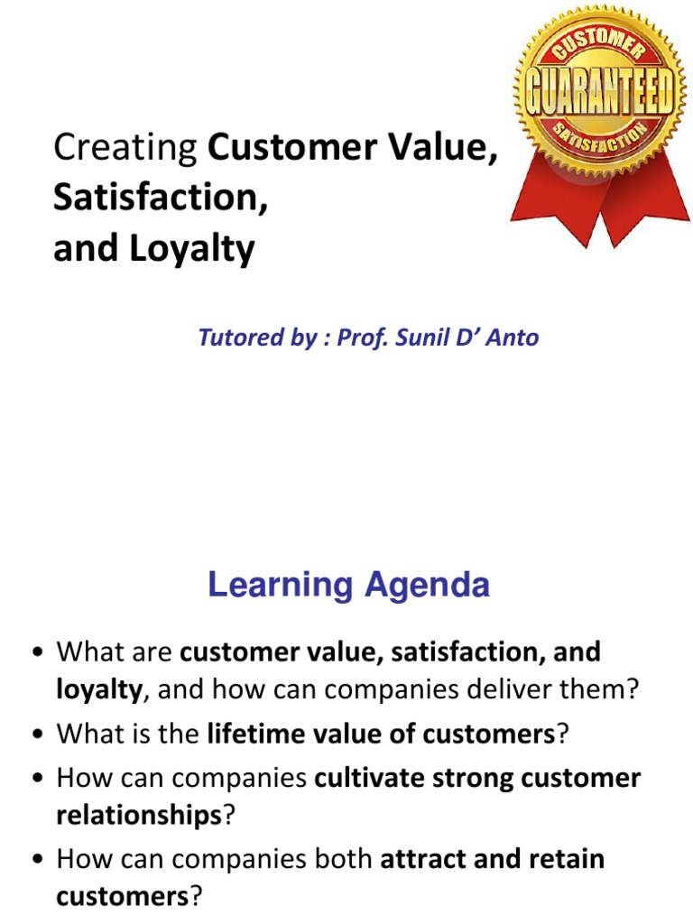 Customer Value and Satisfaction Insights | PDF | Business | Business ...