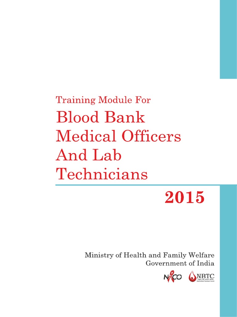 2 - Training Module For Blood Bank Medical Officers and Lab Technicians ...