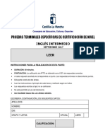 Inglés Intermedio-B1 Comprensión Escrita. Prueba PDF