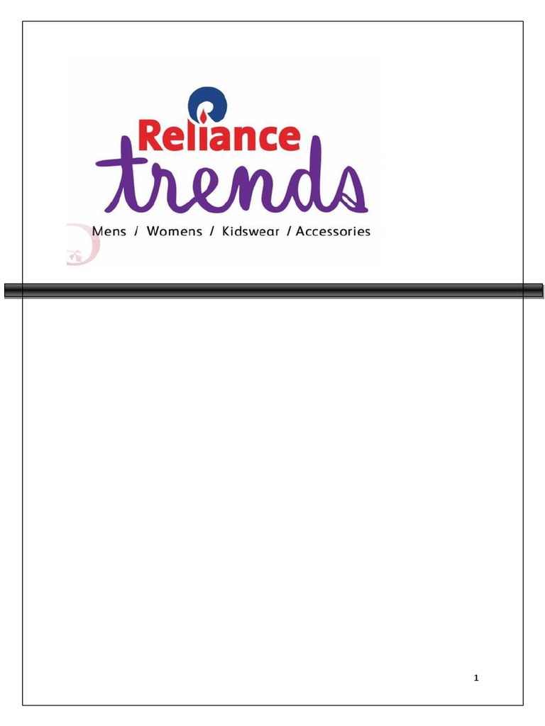 Reliance Trends PDF Retail Brand