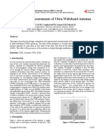 Design and Measurements of Ultra-Wideband Antenna